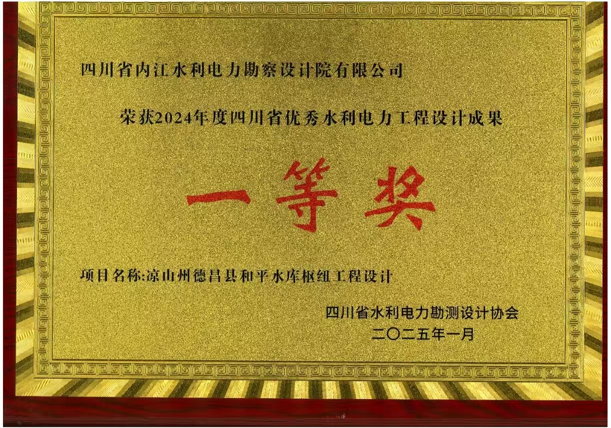 2024年度四川省優(yōu)秀水利電力工程設(shè)計成果一等獎